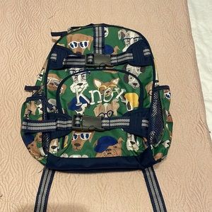 Pottery Barn - Preschool Backpack - Knox embroidered- Dog Park Green -